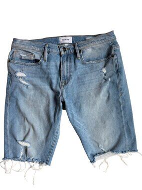 Frame L'Homme Slim Fit Cut-Off Shorts (Tidal) - Size 32